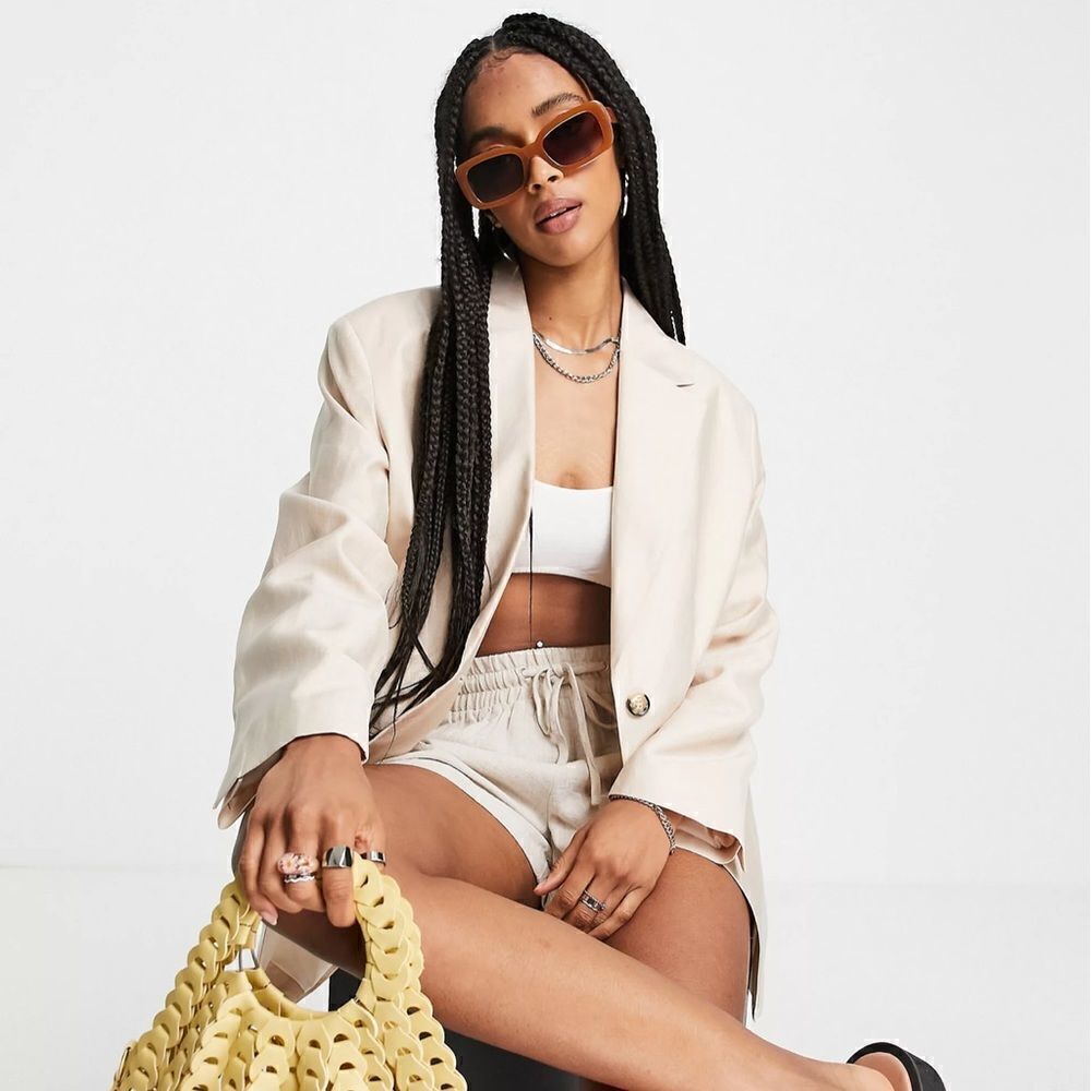 Topshop blazer in stone